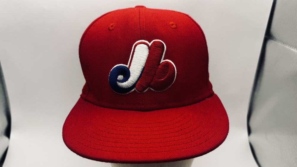 Vintage "New Era" Montreal Expos Cooperstown 59FIFTY Red Wool Fitted Hat Size 7